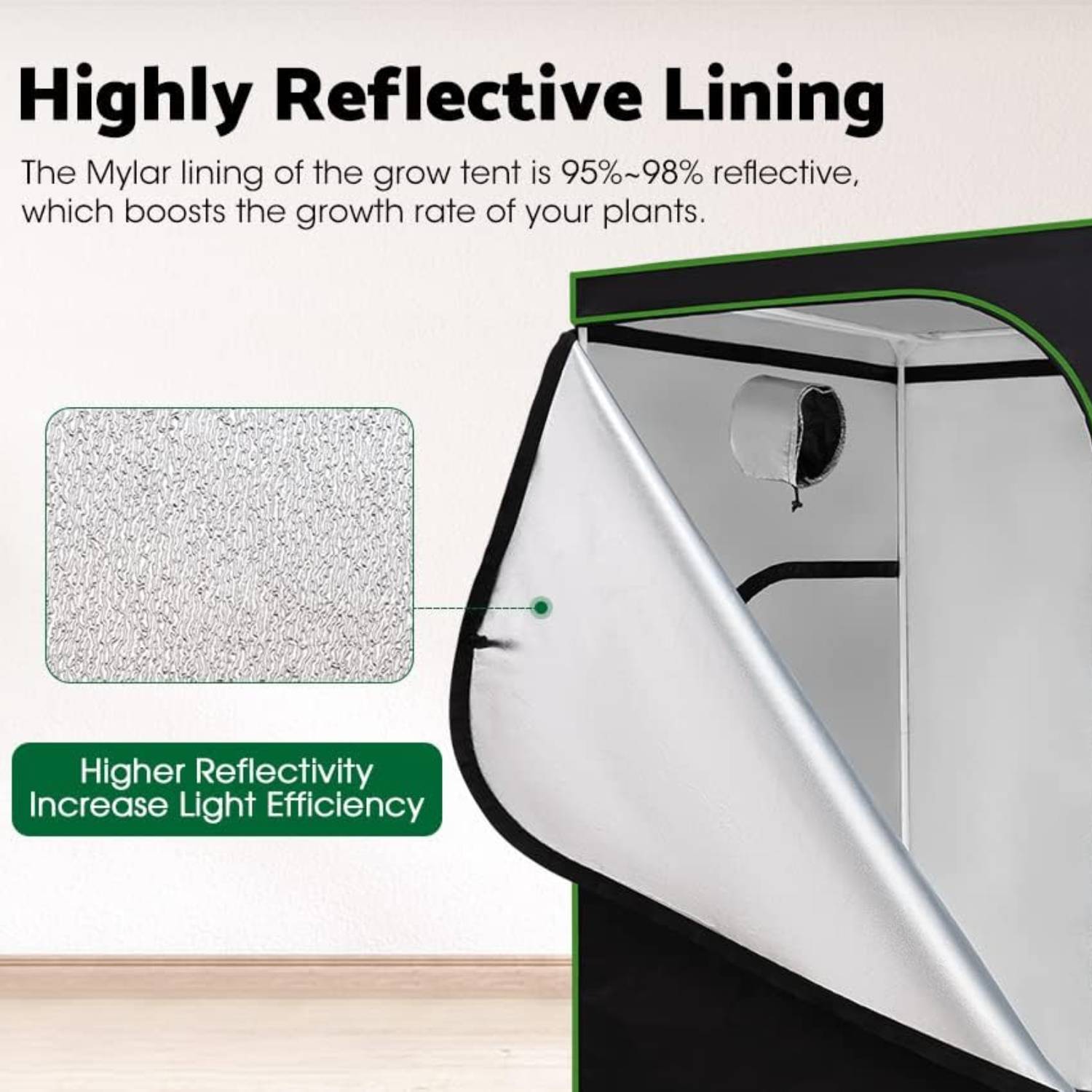 Indoor Grow Tent 1.2m x 1.2m x 2m Height: image 2