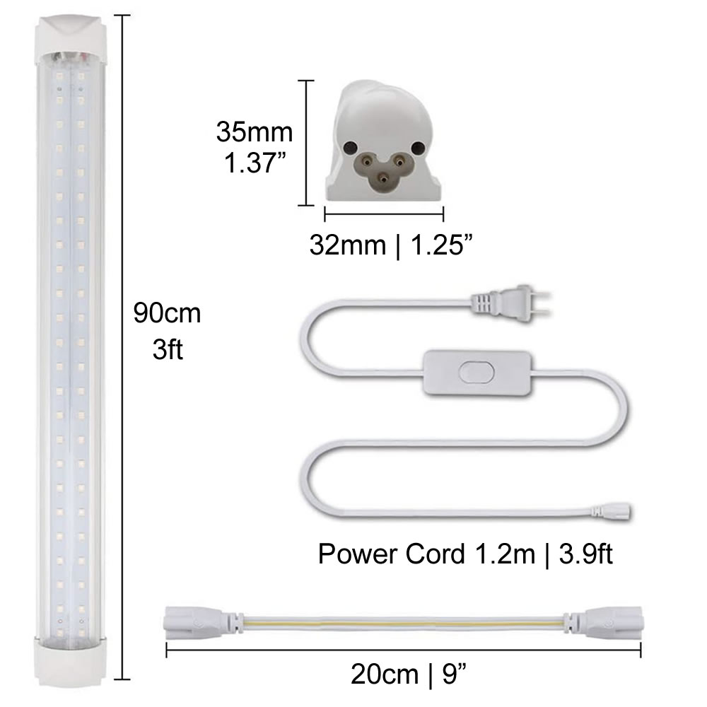 90 cm T8 Grow Lights, 9 Lamp Kit: image 2